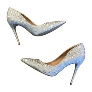 Steve Madden Silver Rhinestone Pointed-Toe Stiletto Pumps